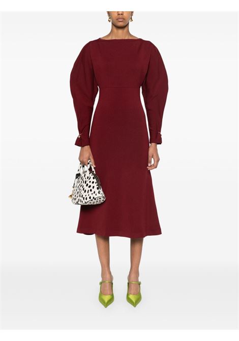 Burgundy fine-knit midi dress Philosophy di Lorenzo Serafini - women PHILOSOPHY DI LORENZO SERAFINI | 048657040142